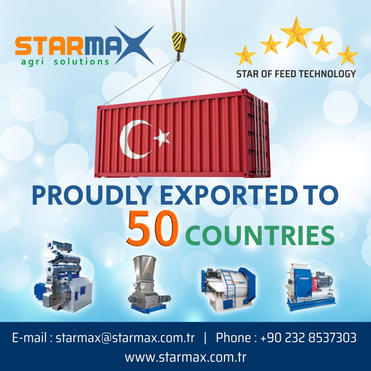 Proudly exported to 50 countries