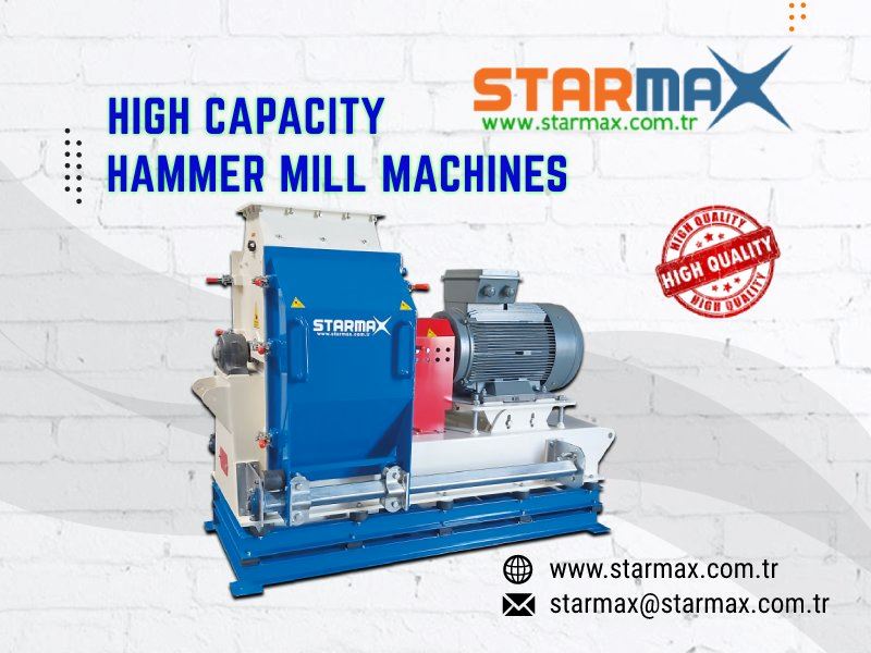 High capacity hammer mill machines